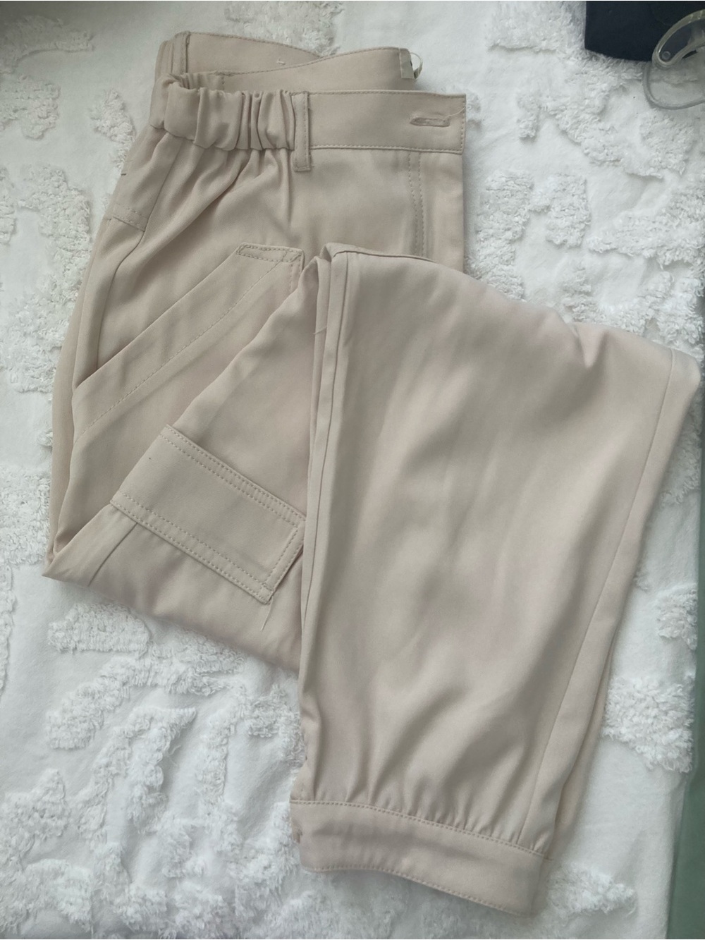 Max Studio Light Tan Cargo Jogger Pants